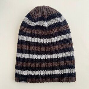 Brown Black Grey Stripes Beanie